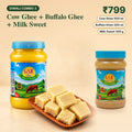 GSR Diwali Combo 3: Cow Ghee 500 ml, Buffalo Ghee 200 ml and Milk Sweet 200 g, ₹799